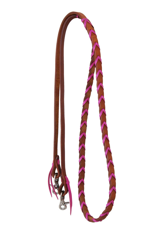 Rafter T Ranch 5/8" Barrel Reins- Pink