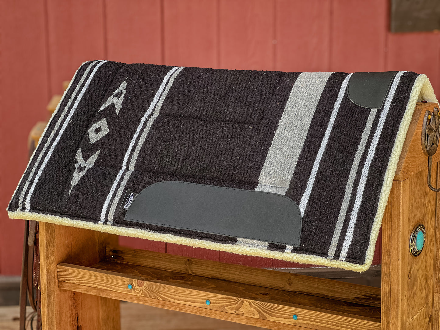 Weaver - Fleece Lined Acrylic Saddle Pad 32" x 32" - Black/Grey