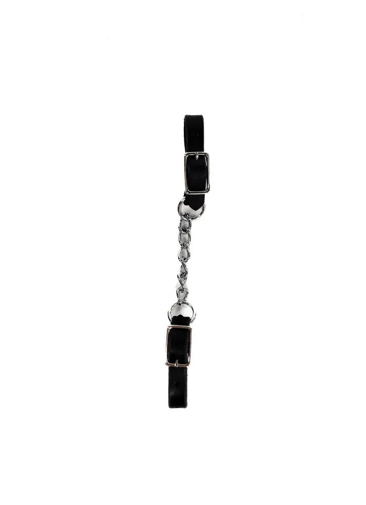 J Wayne Leather- Black Single Chain Curb Strap