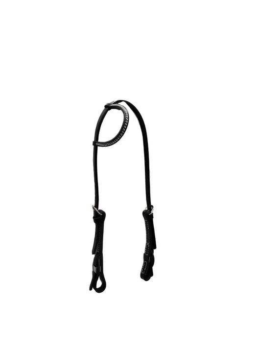 J Wayne Leather- Black One Ear Headstall w/ Quick Change