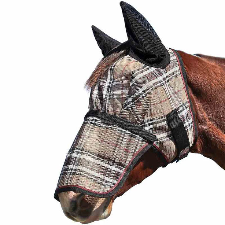 Kensington Fly Mask With Removable Nose & Mesh Ears- Deluxe Black