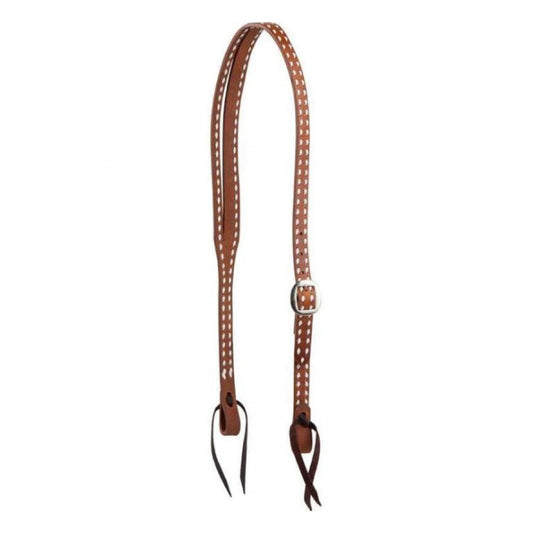 Oxbow Split Ear Headstall with White Buckstitch