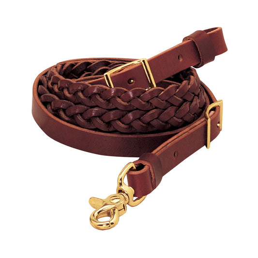 Weaver Burgundy 3 Plait Roper Reins